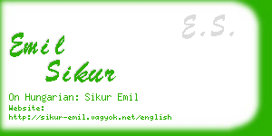 emil sikur business card